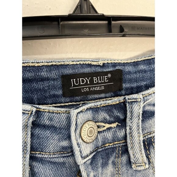 Judy Blue Denim Straight Leg Fit Distressed Light Wash Jeans Women 3/26 - Picture 4 of 11